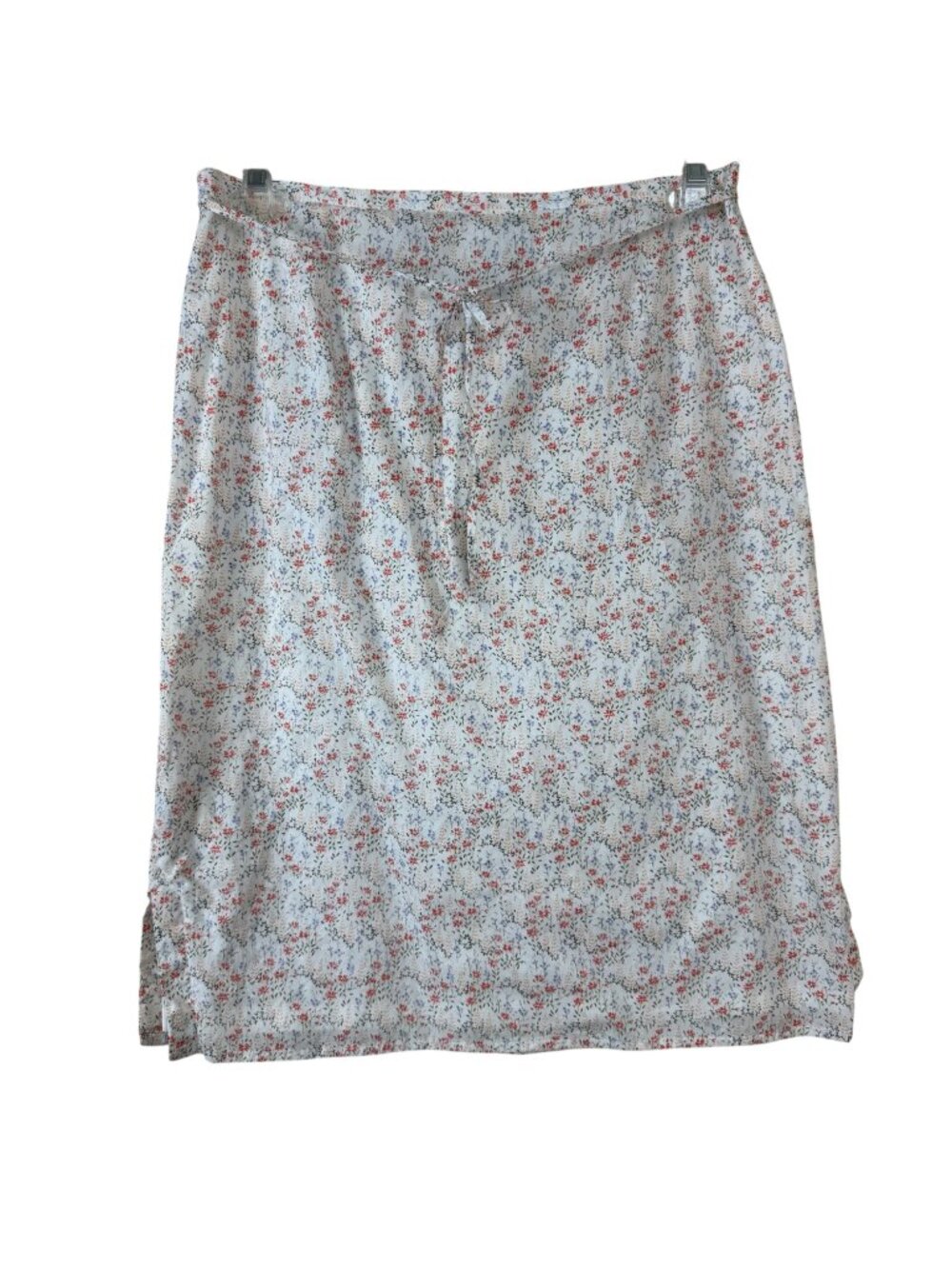 Liz Claiborne Cotton Floral Skirt Size 14 White Prairie Summer Spring Casual